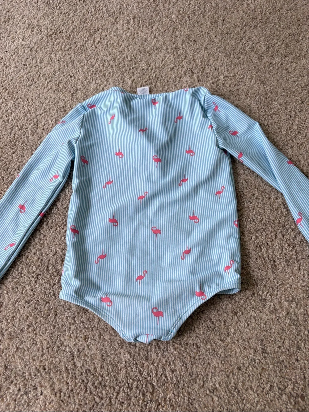 Carters Just One You Girls Swimsuit Size 4T One Piece Rash Guard Flamingos